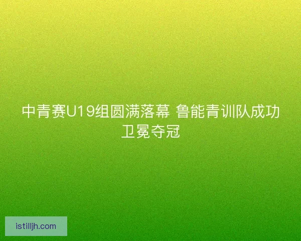 中青赛U19组圆满落幕 鲁能青训队成功卫冕夺冠