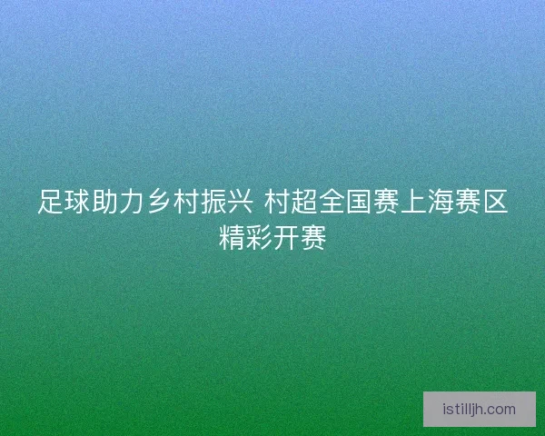 足球助力乡村振兴 村超全国赛上海赛区精彩开赛