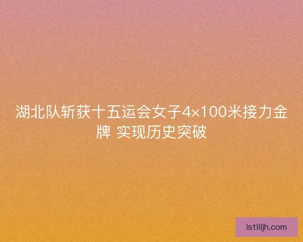湖北队斩获十五运会女子4×100米接力金牌 实现历史突破