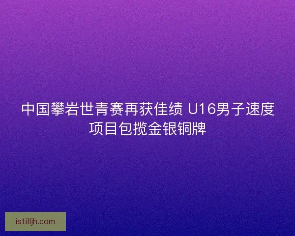 中国攀岩世青赛再获佳绩 U16男子速度项目包揽金银铜牌